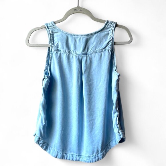 Velvet & Heart Button-Side Chambray Denim Jean Sleeveless Tank Top Size M - Picture 2 of 9